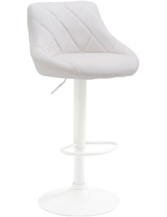 Tabouret de bar moderne chic en Polyuréthane Blanc Métal Blanc Zerion - 1