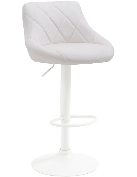 Tabouret de bar moderne chic en Polyuréthane Blanc Métal Blanc Zerion - 1