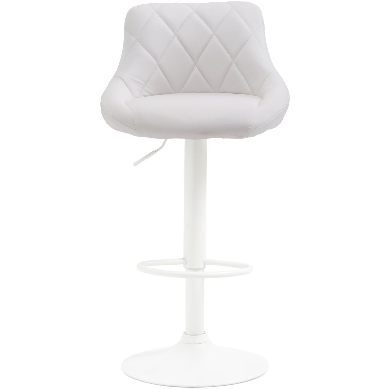 Tabouret de bar moderne chic en Polyuréthane Blanc Métal Blanc Zerion - 2