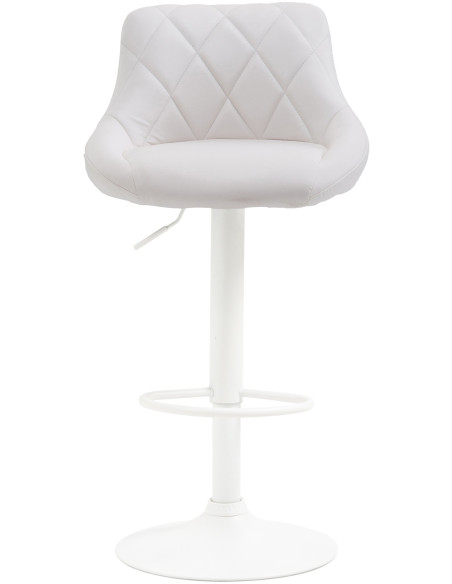 Tabouret de bar moderne chic en Polyuréthane Blanc Métal Blanc Zerion - 2