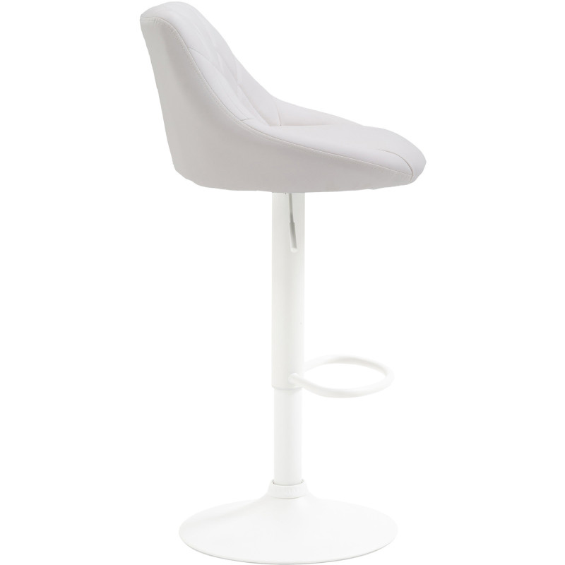Tabouret de bar moderne chic en Polyuréthane Blanc Métal Blanc Zerion - 3