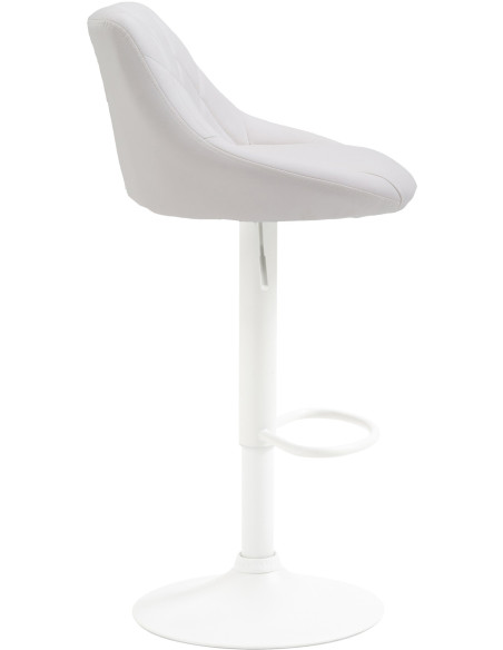 Tabouret de bar moderne chic en Polyuréthane Blanc Métal Blanc Zerion - 3