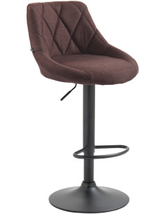 Tabouret de bar moderne chic en Tissu Marron Métal Noir Zerion - 1