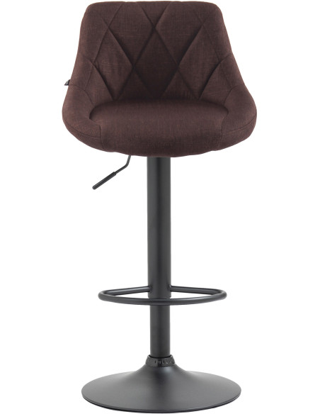 Tabouret de bar moderne chic en Tissu Marron Métal Noir Zerion - 2