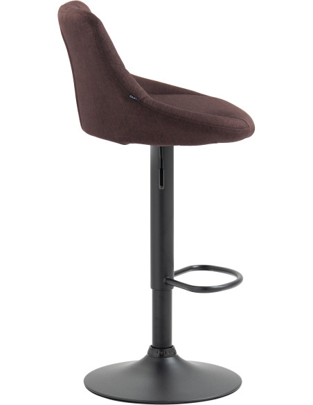Tabouret de bar moderne chic en Tissu Marron Métal Noir Zerion - 3