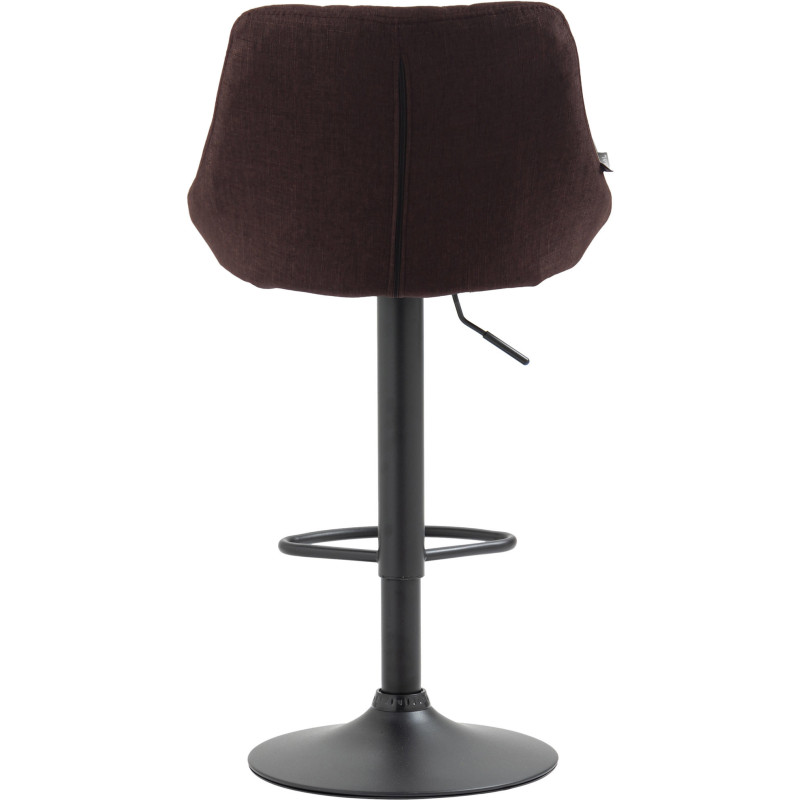 Tabouret de bar moderne chic en Tissu Marron Métal Noir Zerion - 4