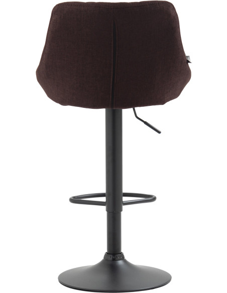 Tabouret de bar moderne chic en Tissu Marron Métal Noir Zerion - 4