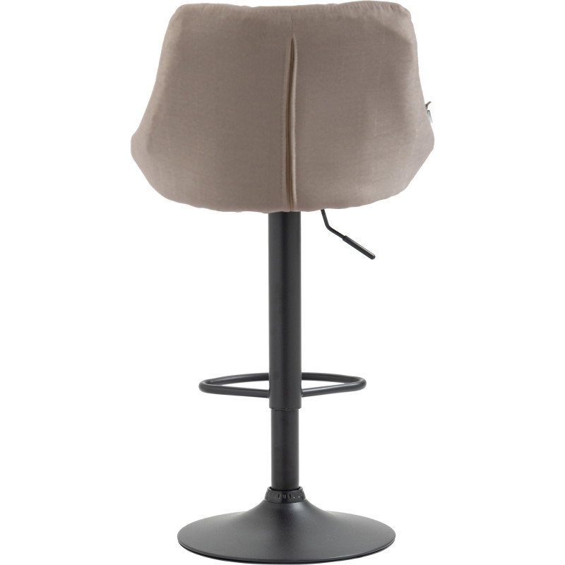 Tabouret de bar moderne chic en Tissu Blanc crème Métal Noir Zerion - 4