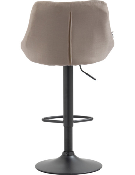 Tabouret de bar moderne chic en Tissu Blanc crème Métal Noir Zerion - 4