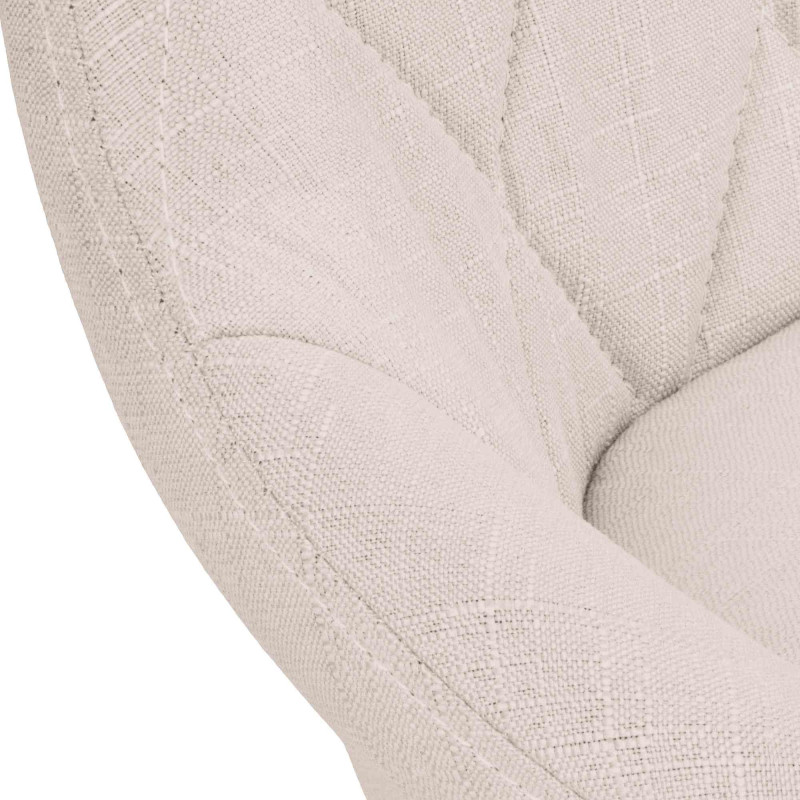 Tabouret de bar moderne chic en Tissu Blanc crème Métal Noir Zerion - 5