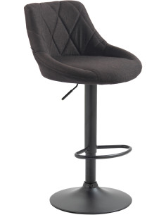 Tabouret de bar moderne chic en Tissu Gris foncé Métal Noir Zerion - 1