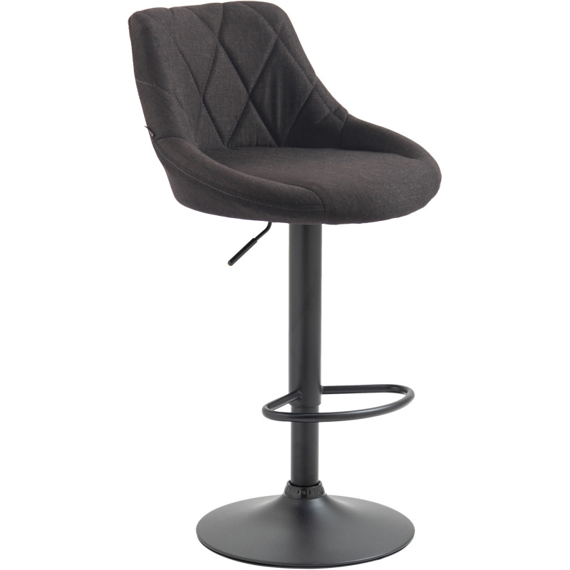 Tabouret de bar moderne chic en Tissu Gris foncé Métal Noir Zerion - 1