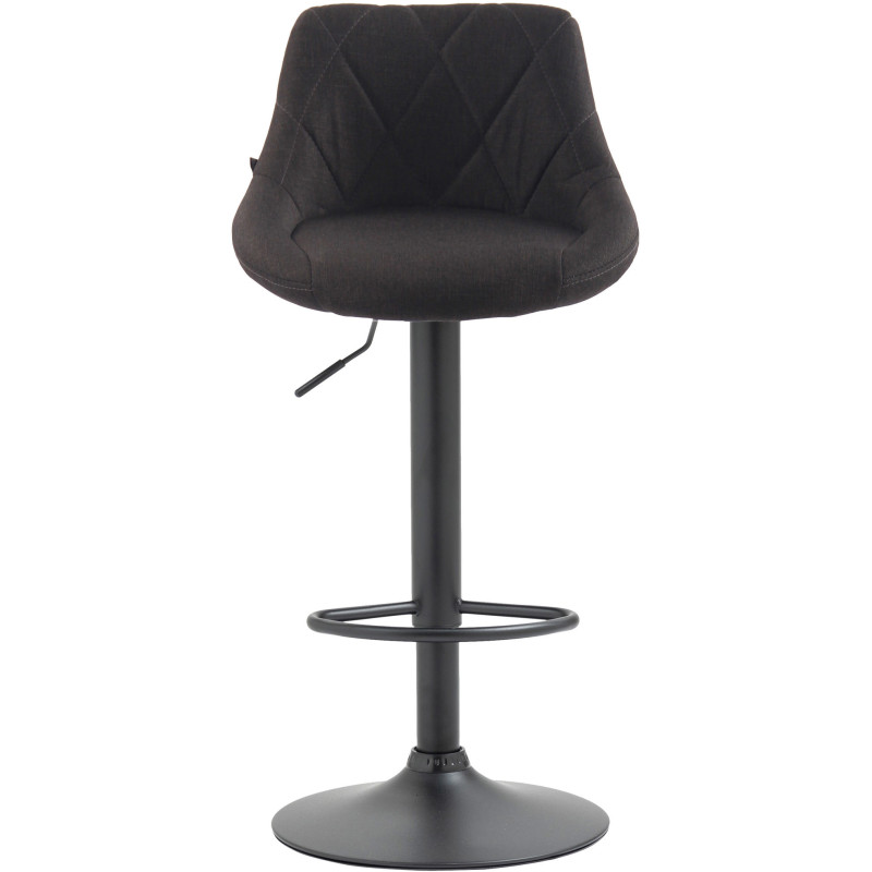 Tabouret de bar moderne chic en Tissu Gris foncé Métal Noir Zerion - 2