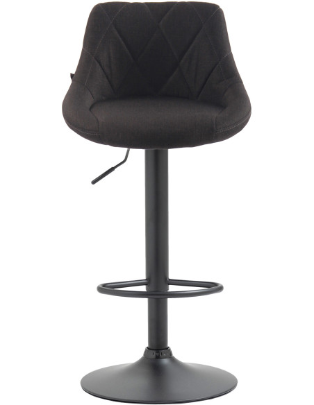 Tabouret de bar moderne chic en Tissu Gris foncé Métal Noir Zerion - 2