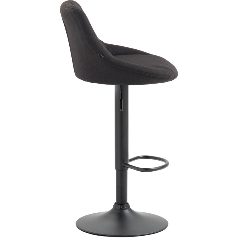 Tabouret de bar moderne chic en Tissu Gris foncé Métal Noir Zerion - 3
