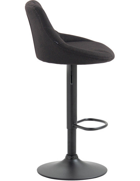 Tabouret de bar moderne chic en Tissu Gris foncé Métal Noir Zerion - 3