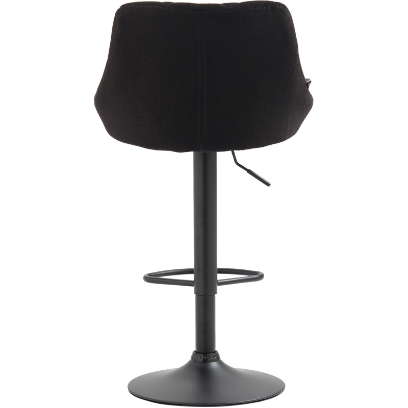 Tabouret de bar moderne chic en Tissu Gris foncé Métal Noir Zerion - 4