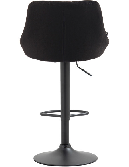 Tabouret de bar moderne chic en Tissu Gris foncé Métal Noir Zerion - 4