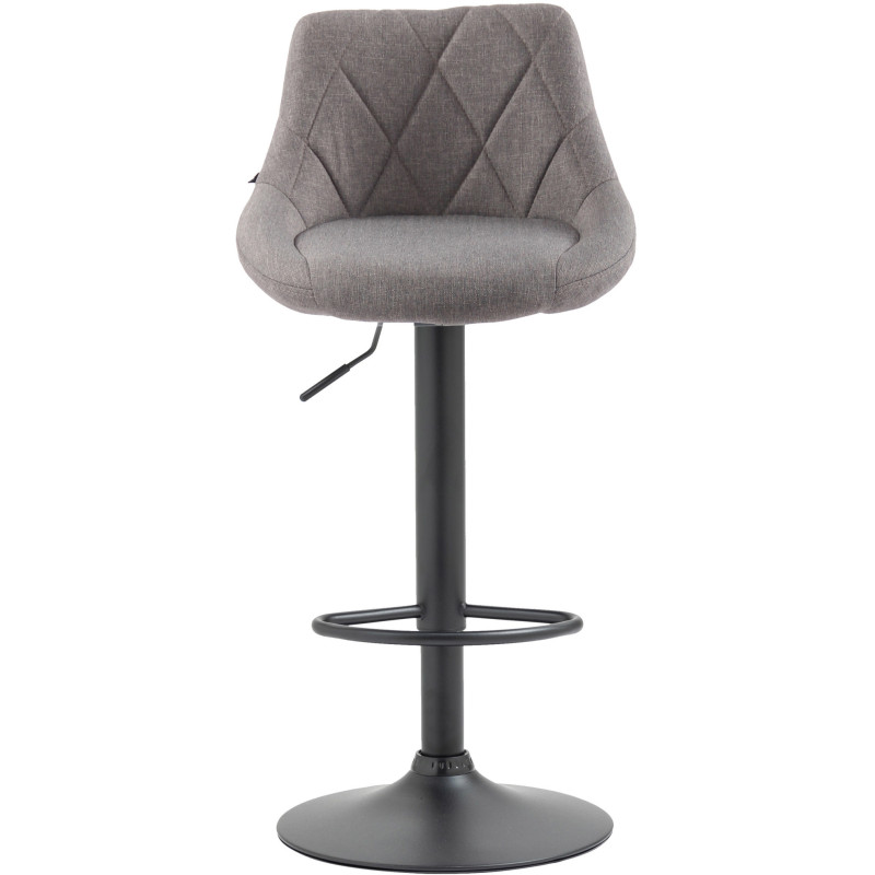 Tabouret de bar moderne chic en Tissu Gris Métal Noir Zerion - 2