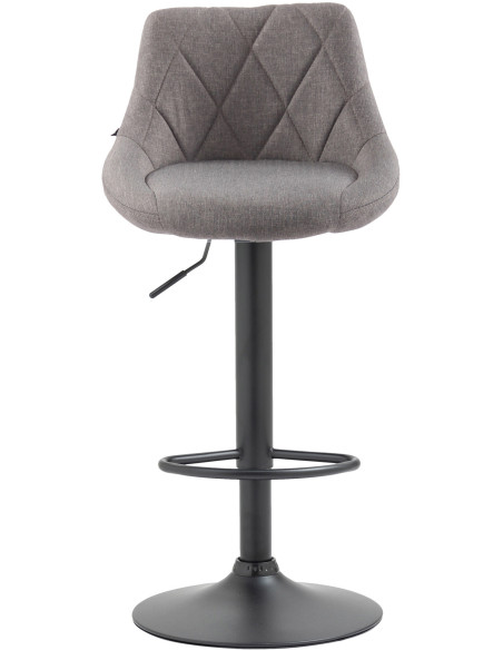 Tabouret de bar moderne chic en Tissu Gris Métal Noir Zerion - 2
