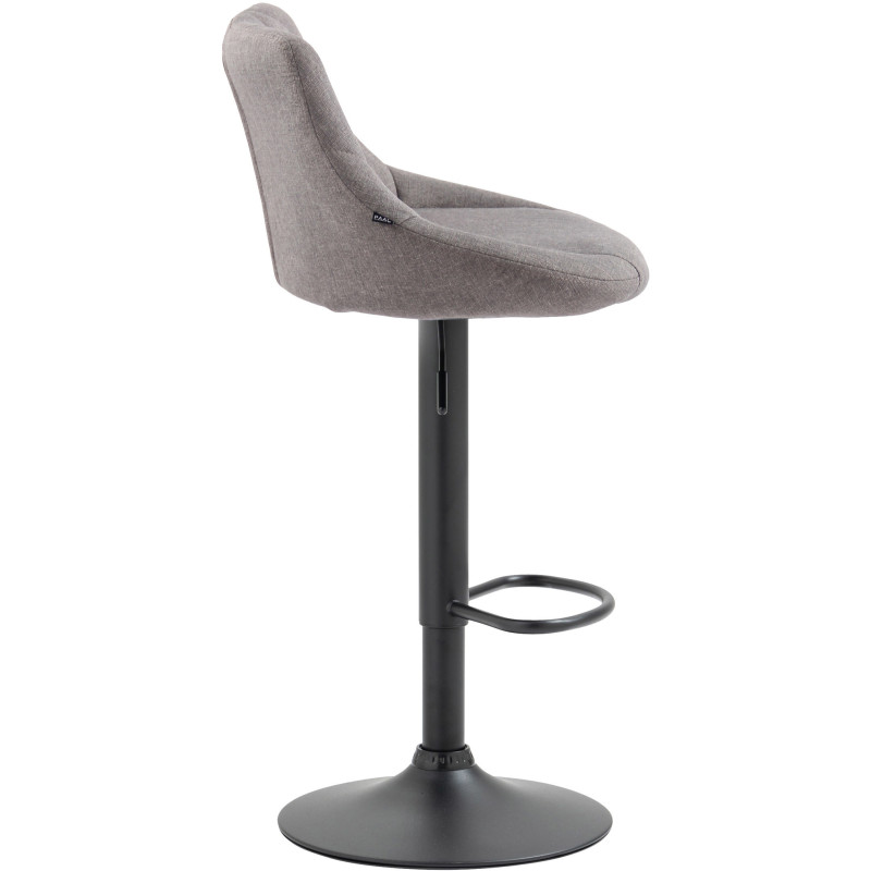 Tabouret de bar moderne chic en Tissu Gris Métal Noir Zerion - 3