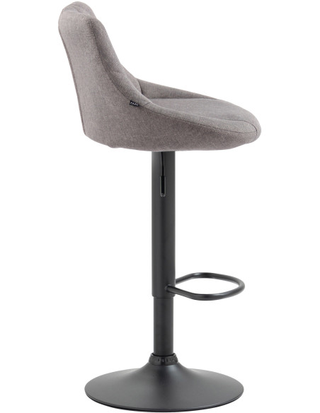 Tabouret de bar moderne chic en Tissu Gris Métal Noir Zerion - 3