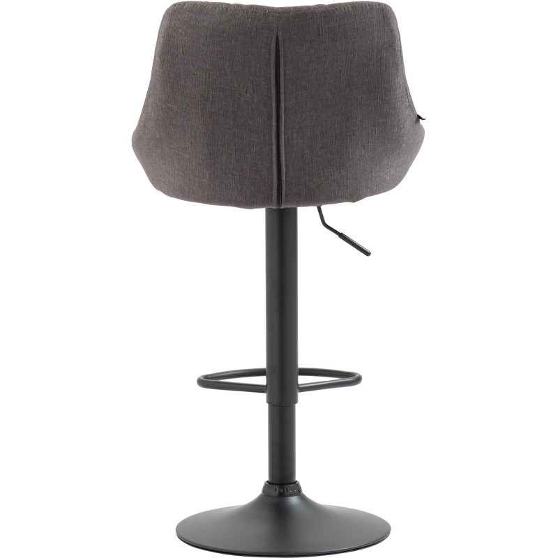 Tabouret de bar moderne chic en Tissu Gris Métal Noir Zerion - 4