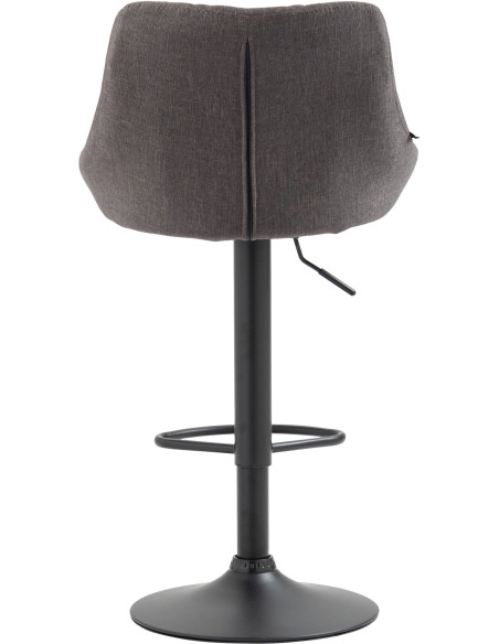Tabouret de bar moderne chic en Tissu Gris Métal Noir Zerion - 4