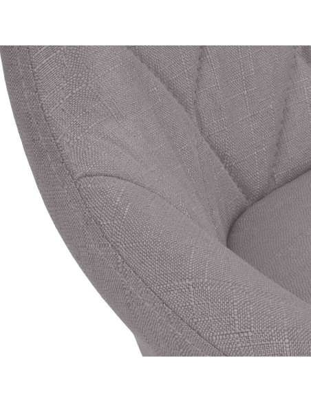 Tabouret de bar moderne chic en Tissu Gris Métal Noir Zerion - 5