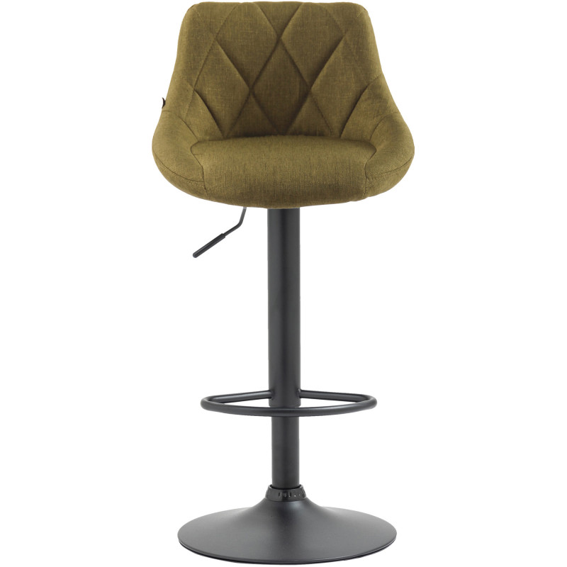 Tabouret de bar moderne chic en Tissu Vert Métal Noir Zerion - 2