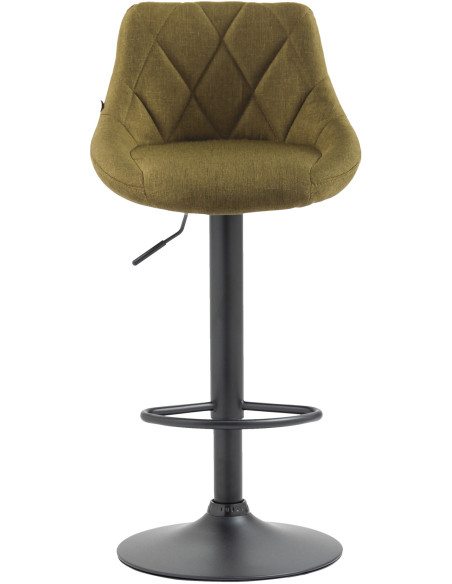 Tabouret de bar moderne chic en Tissu Vert Métal Noir Zerion - 2
