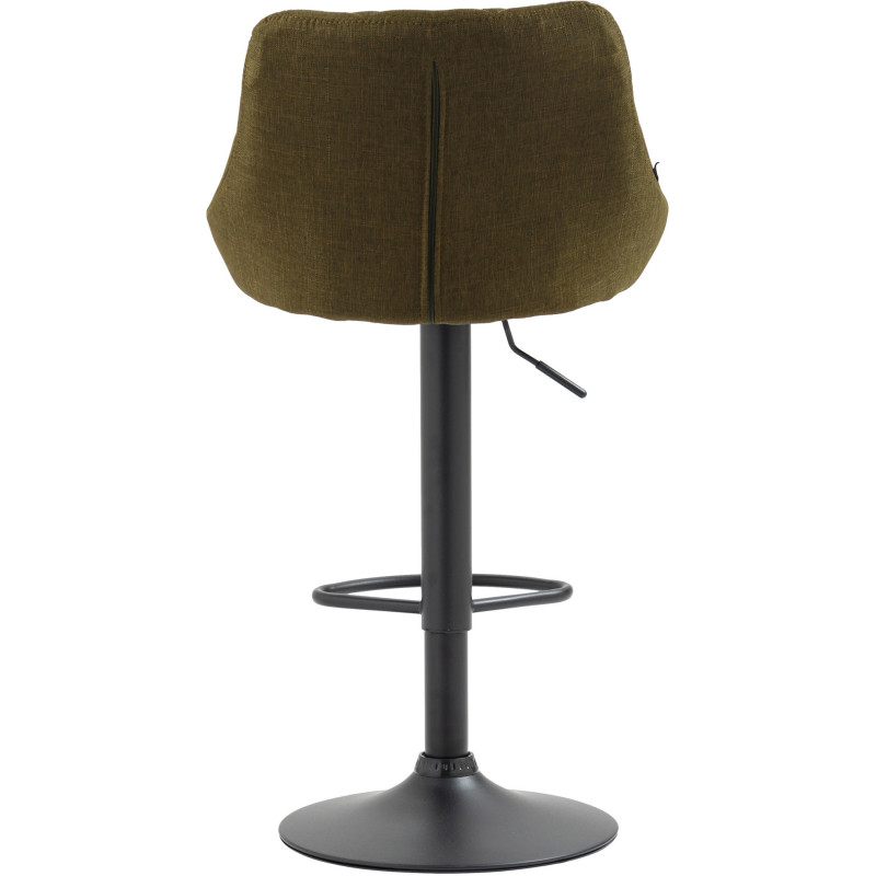 Tabouret de bar moderne chic en Tissu Vert Métal Noir Zerion - 4