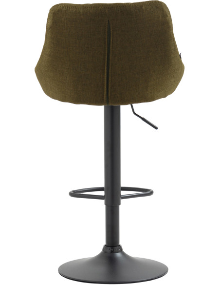 Tabouret de bar moderne chic en Tissu Vert Métal Noir Zerion - 4