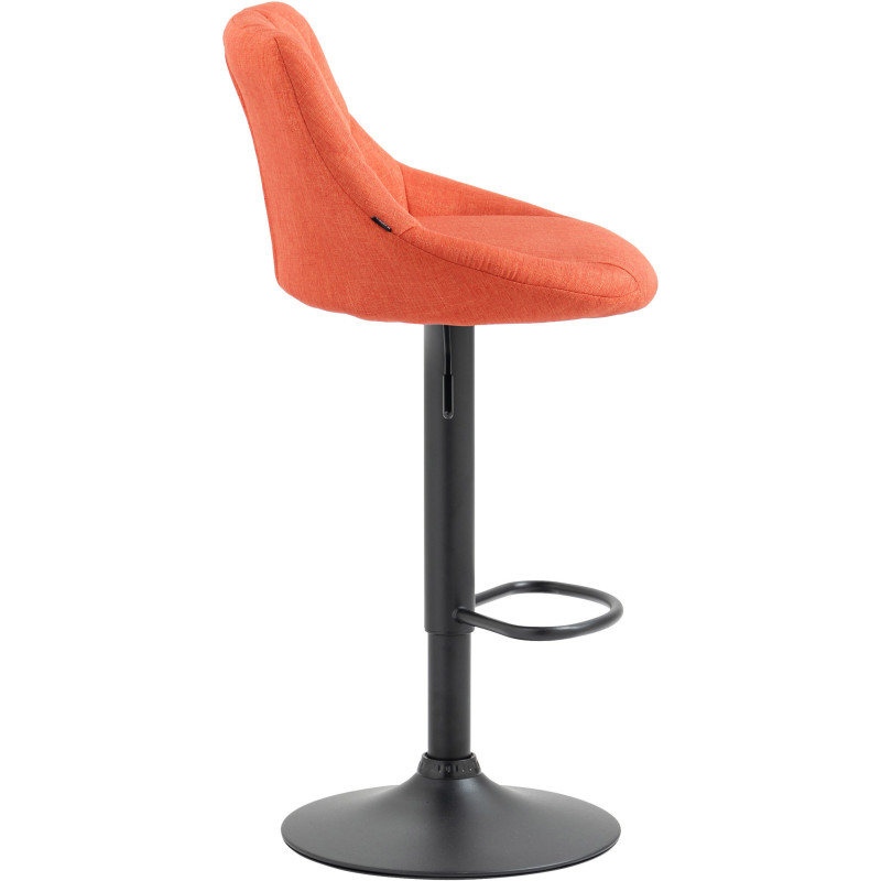 Tabouret de bar moderne chic en Tissu Orange Métal Noir Zerion - 3