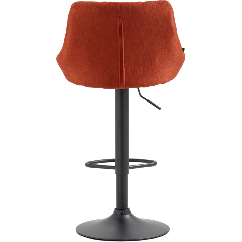 Tabouret de bar moderne chic en Tissu Orange Métal Noir Zerion - 4