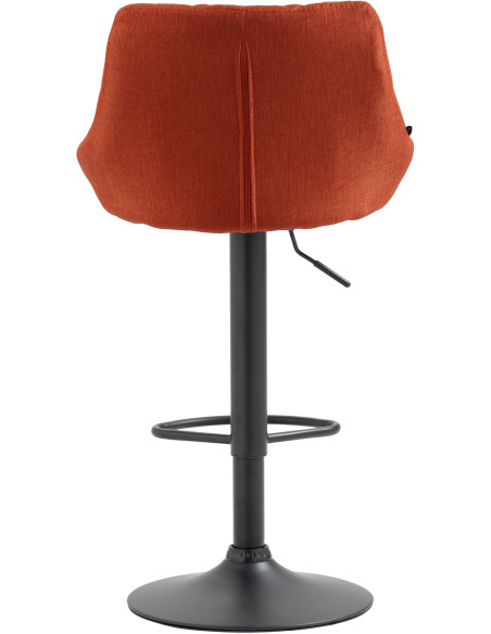 Tabouret de bar moderne chic en Tissu Orange Métal Noir Zerion - 4