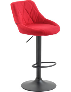 Tabouret de bar moderne chic en Tissu Rouge Métal Noir Zerion - 1