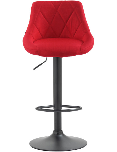 Tabouret de bar moderne chic en Tissu Rouge Métal Noir Zerion - 2