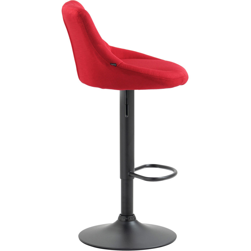 Tabouret de bar moderne chic en Tissu Rouge Métal Noir Zerion - 3