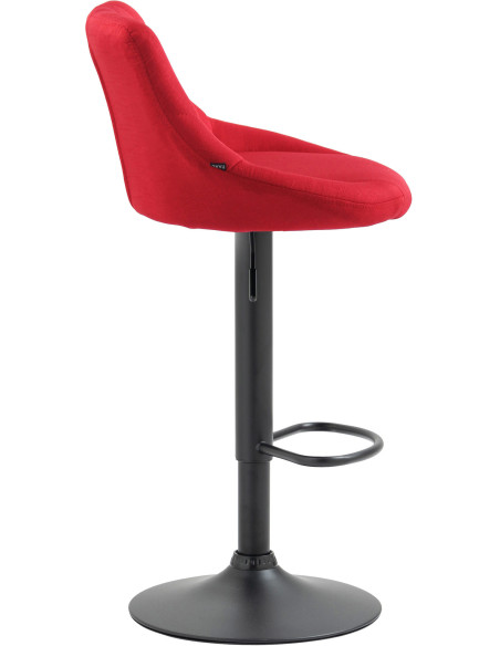 Tabouret de bar moderne chic en Tissu Rouge Métal Noir Zerion - 3