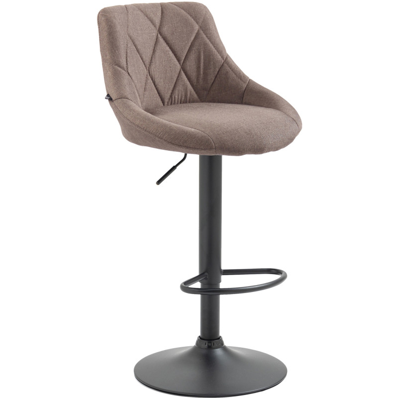 Tabouret de bar moderne chic en Tissu Taupe Métal Noir Zerion - 1