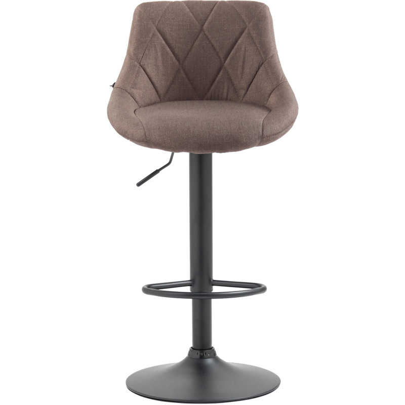 Tabouret de bar moderne chic en Tissu Taupe Métal Noir Zerion - 2