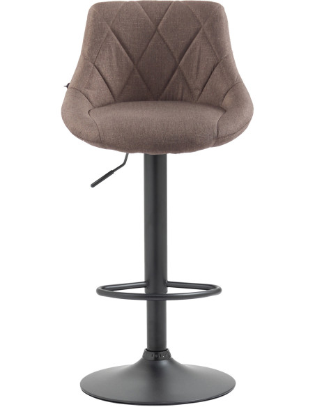 Tabouret de bar moderne chic en Tissu Taupe Métal Noir Zerion - 2