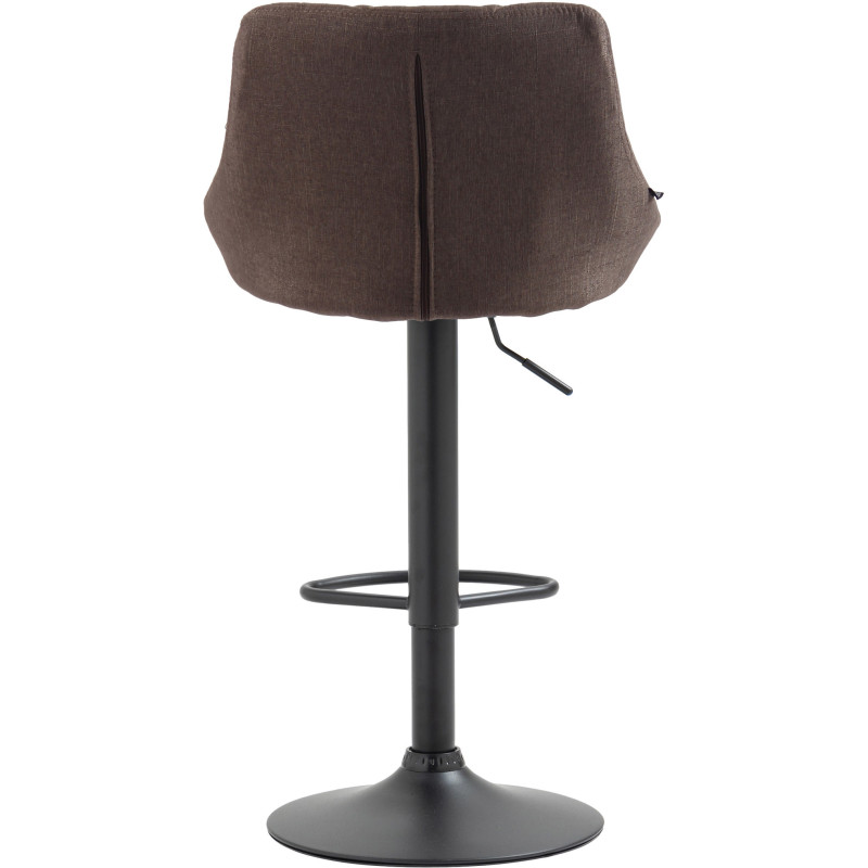 Tabouret de bar moderne chic en Tissu Taupe Métal Noir Zerion - 4