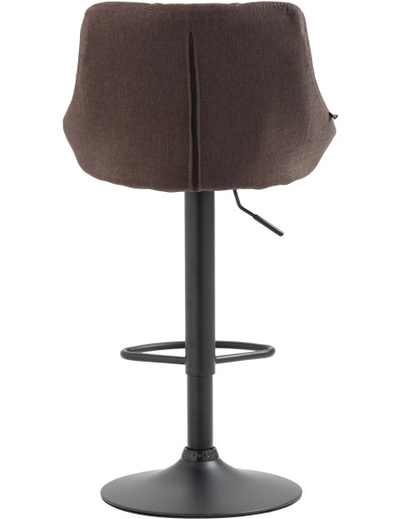 Tabouret de bar moderne chic en Tissu Taupe Métal Noir Zerion - 4