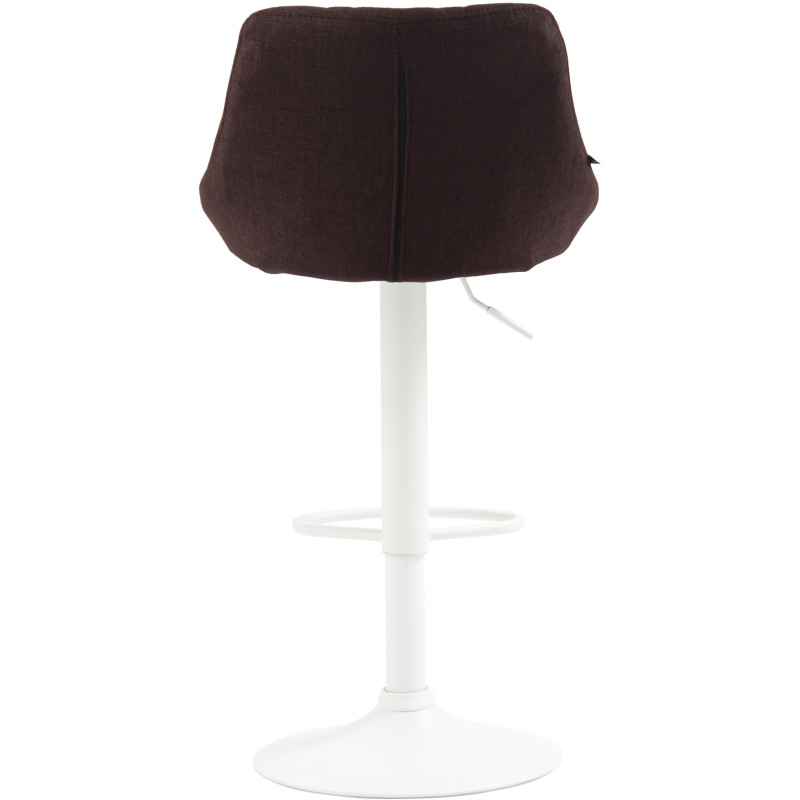 Tabouret de bar moderne chic en Tissu Marron Métal Blanc Zerion - 4