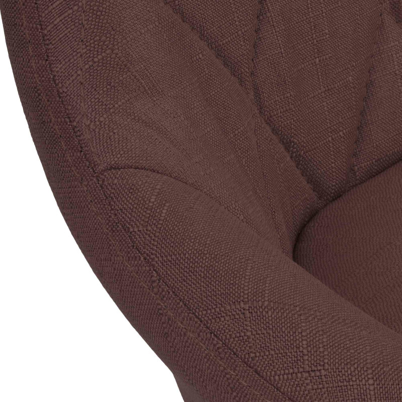 Tabouret de bar moderne chic en Tissu Marron Métal Blanc Zerion - 5