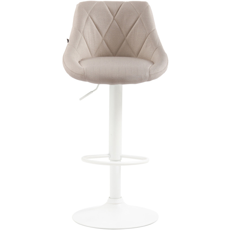 Tabouret de bar moderne chic en Tissu Blanc crème Métal Blanc Zerion - 2
