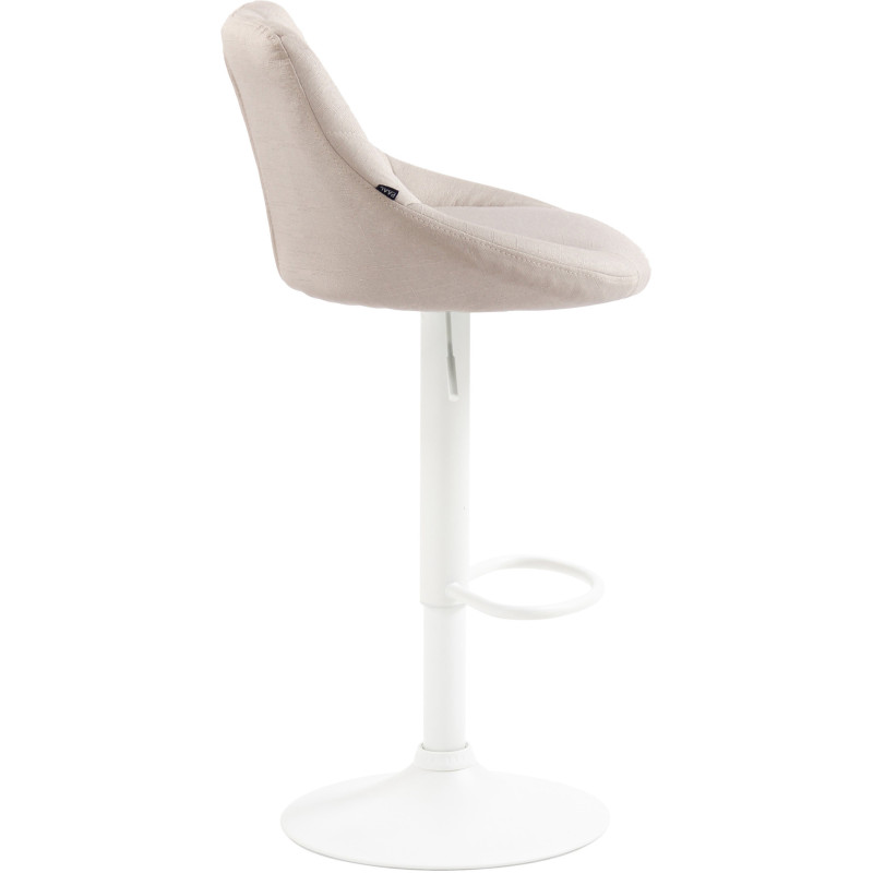 Tabouret de bar moderne chic en Tissu Blanc crème Métal Blanc Zerion - 3