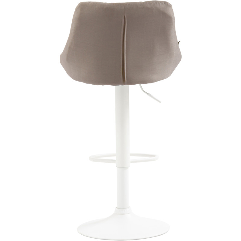 Tabouret de bar moderne chic en Tissu Blanc crème Métal Blanc Zerion - 4